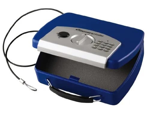 SentrySafe Small Blue Safe with Digital Keypad | Compact Travel & Dorm Lock Box thumbnail 2