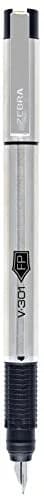 Zebra Pen V-301 Fountain Pen, Stainless Steel Barrel, Fine Point 0.7mm, Black Ink, 1-Pack with Refill | Smooth Ink Flow for Everyday Writing thumbnail 2