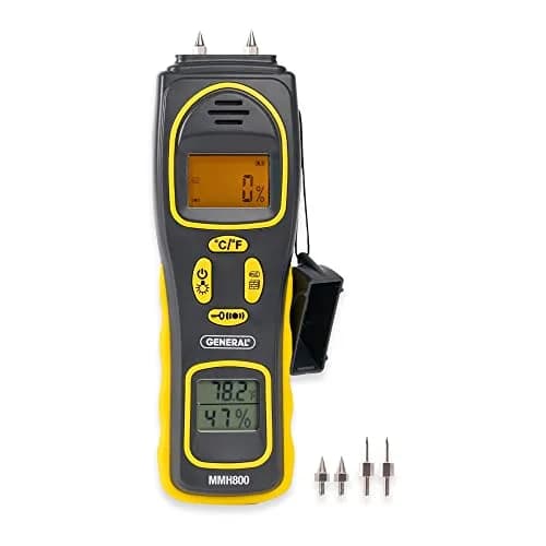 General Tools MMH800 Pin/Pinless Moisture Meter with Temp & Humidity | Accurate Mold Detection in Home thumbnail 1