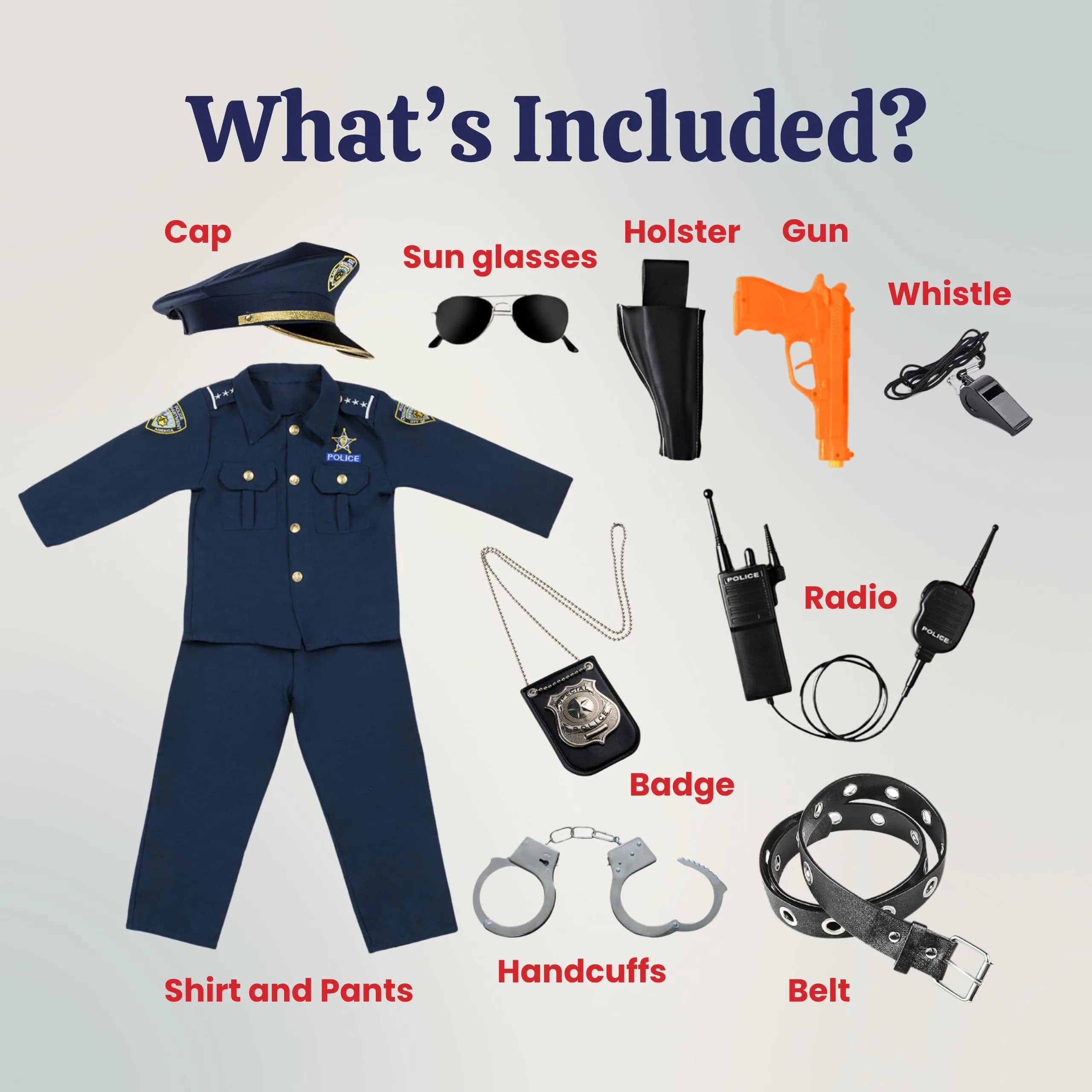 Dress Up America Police Costume for Kids Small | Realistic Cop Uniform Set with 11 Accessories - view 2