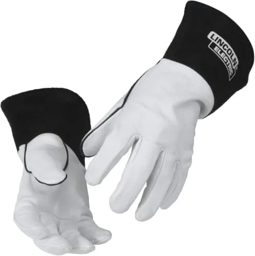 Lincoln Electric Grain Leather TIG Welding Gloves | High Dexterity XL | White/Black thumbnail 1