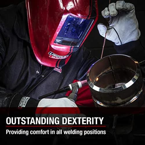 Lincoln Electric Grain Leather TIG Welding Gloves | High Dexterity XL | White/Black thumbnail 4