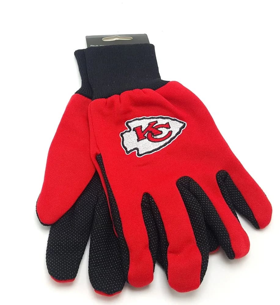 WinCraft Kansas City Chiefs Two Tone Gloves | Heavyweight Cotton, Unisex, One Size — Kansas City Chiefs