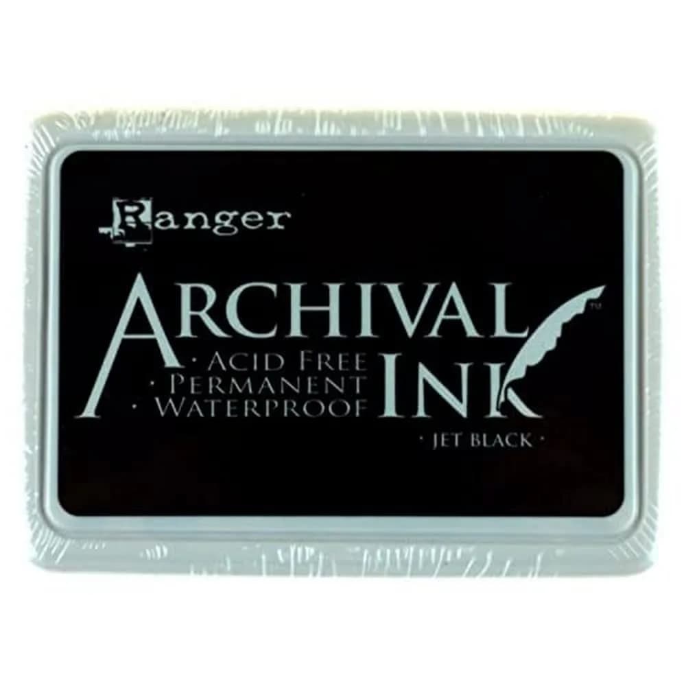 Ranger AIP-31468 Archival Ink Pad, Jet Black | Fade & Water Resistant, 2.75x4 Inches