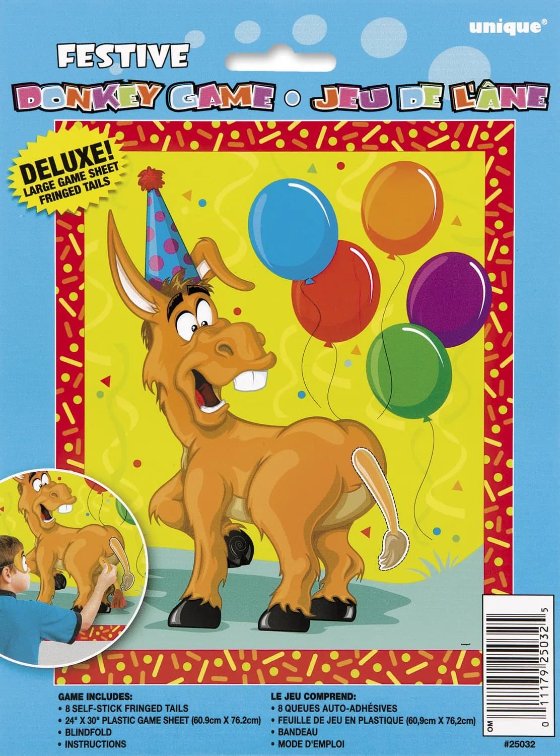 Unique Festive Fun Deluxe Pin the Tail on the Donkey Party Game | Reusable & Exciting Prizes (70-120 chars) - main product image