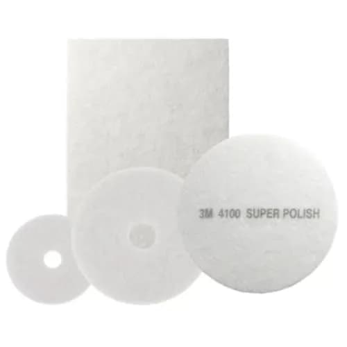 3M White Super Polish Pad 4100 | Fine Non-Woven Polyester Floor Buffing Pad (20 in x 14 in) thumbnail 2