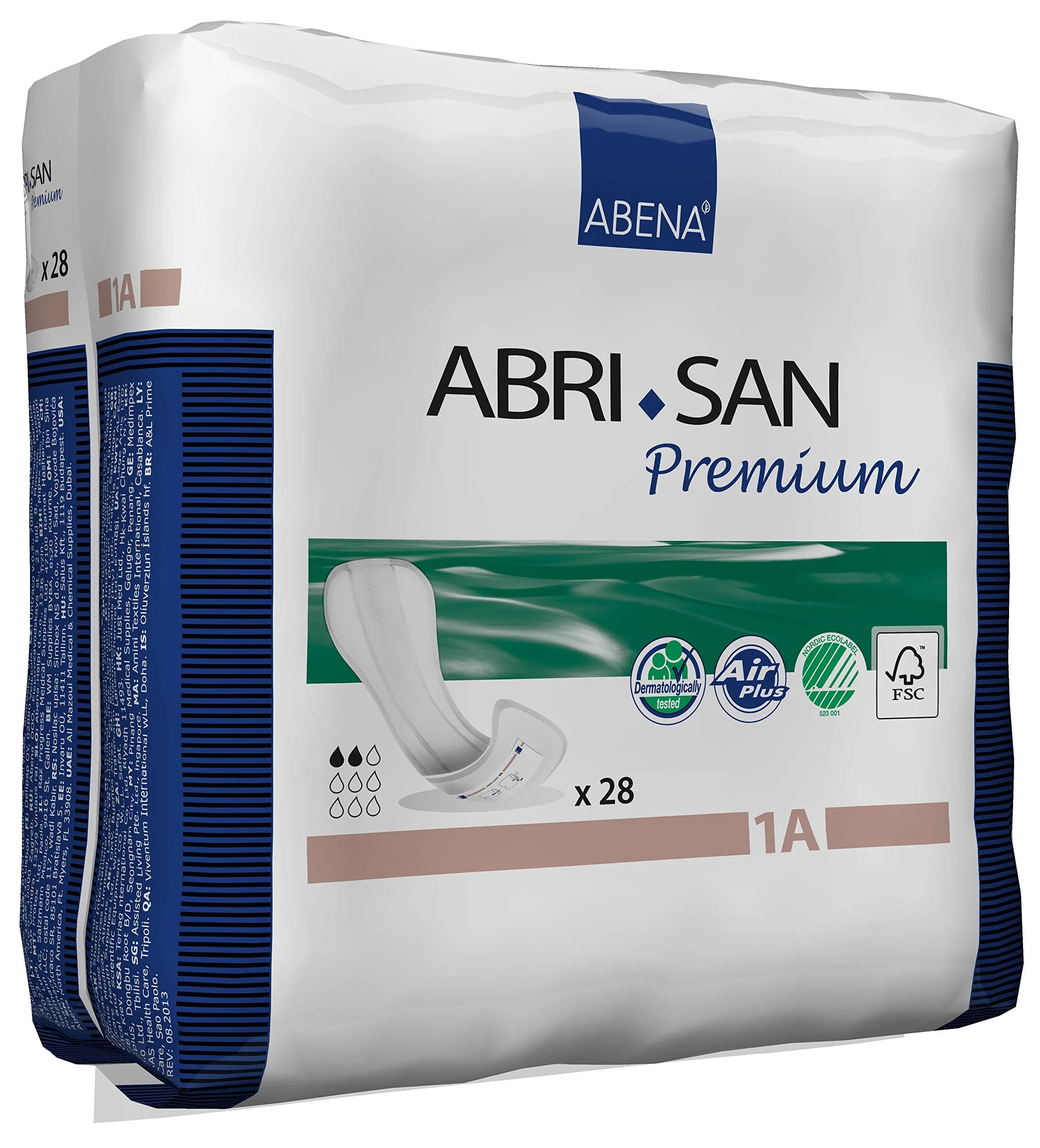Abena Abri-San Premium Incontinence Pads Size 1A | Light Absorbency, Unisex, 28 Count
