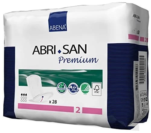 Abena Abri-San Premium Light Absorbency Incontinence Pad Size 2 | Breathable, Chemical-Free, 28 Count thumbnail 3