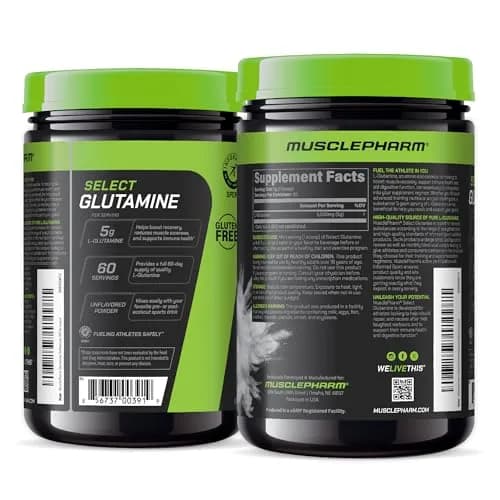 Muscle Pharm Select Glutamine | 60 Servings Unflavored Powder for Muscle Recovery & Gut Health thumbnail 8