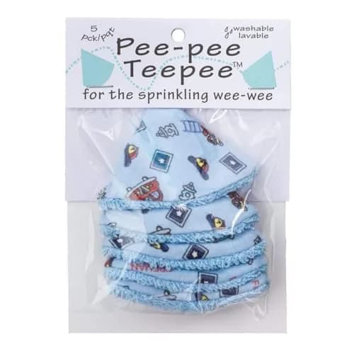 Beba Bean Pee Pee Teepee for Baby Boys - Set of 5 Covers | Reusable Cotton Diaper Changing Shields thumbnail 2