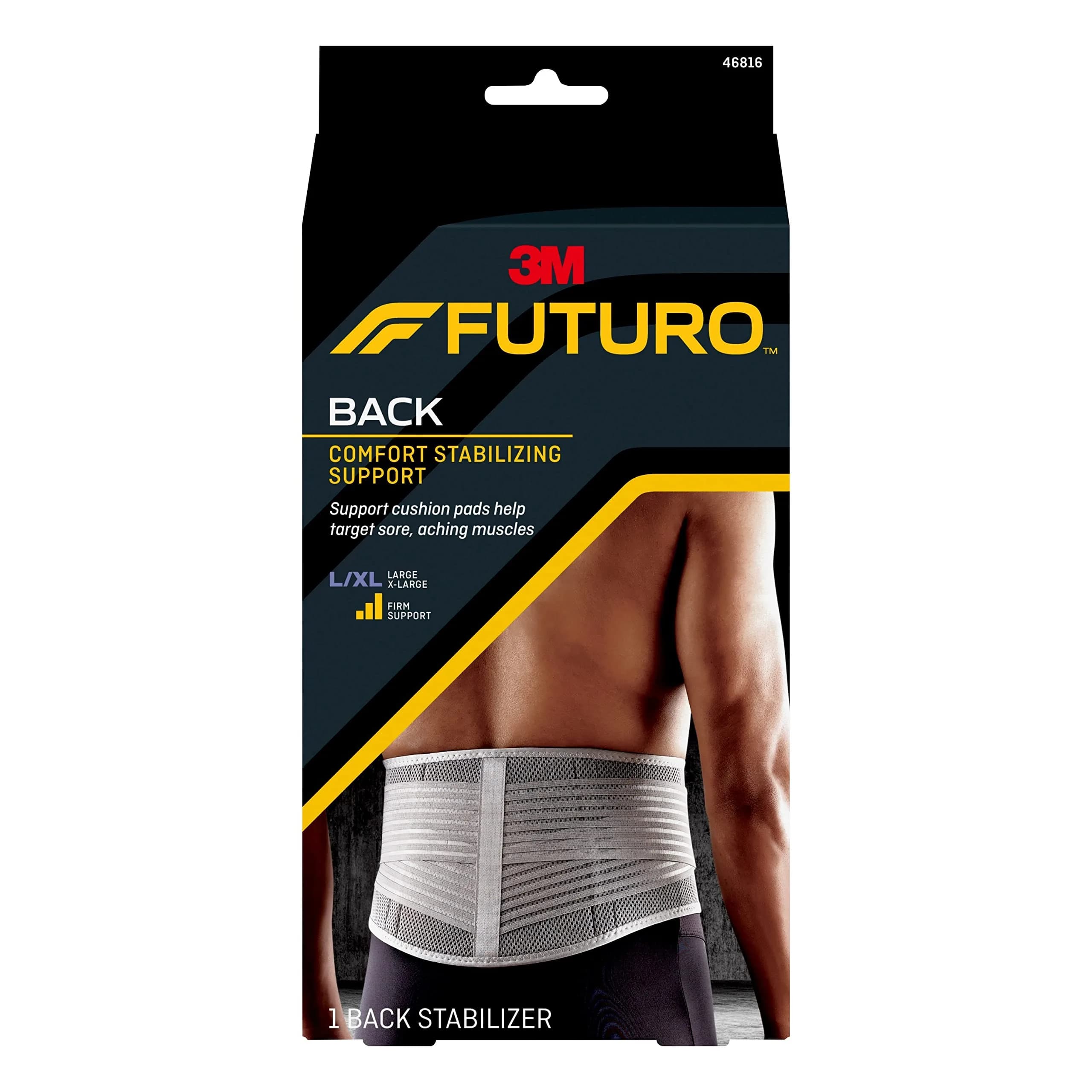 FUTURO Comfort Stabilizing Back Support, L/XL | Adjustable Support for Back Soreness & Strains — Large/X-Large