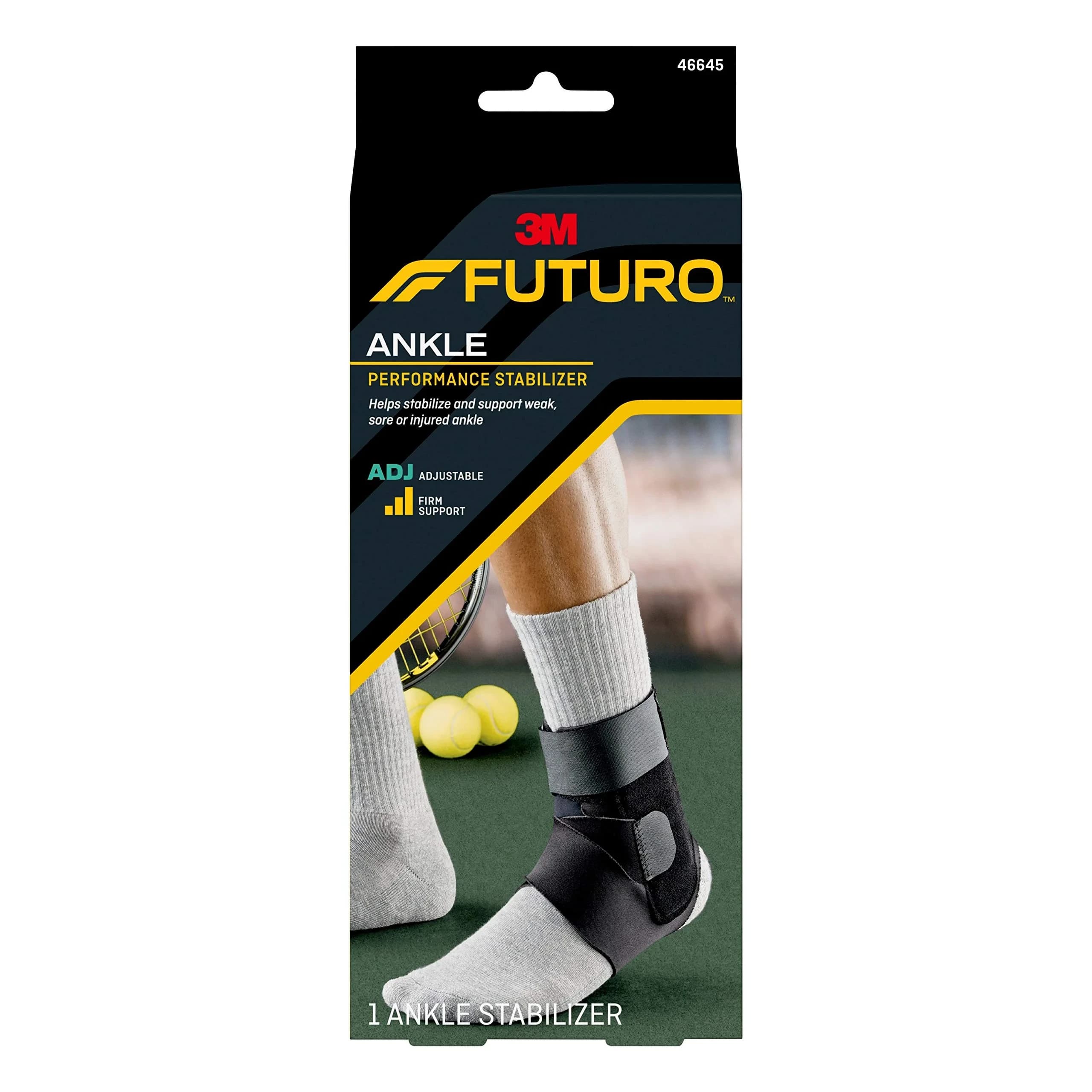 Futuro Sport Deluxe Black Ankle Stabilizer with Hook and Loop Strap, 0.11 kg (0.227 lb) | FDA Approved Professional Healthcare