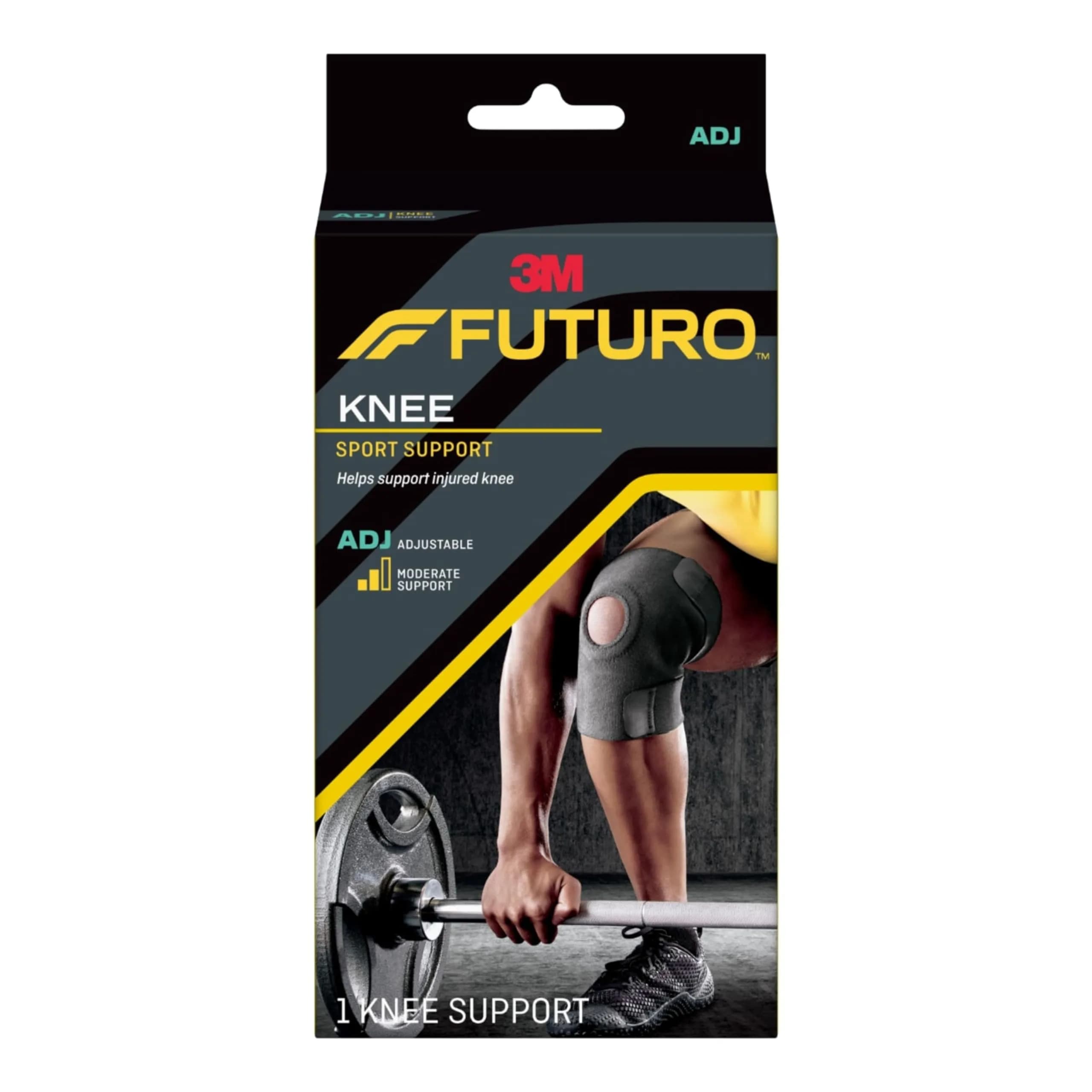 FUTURO Sport Adjustable Knee Support Brace Black | FDA Approved Orthopedic Brace for Ligament Injury - main product image