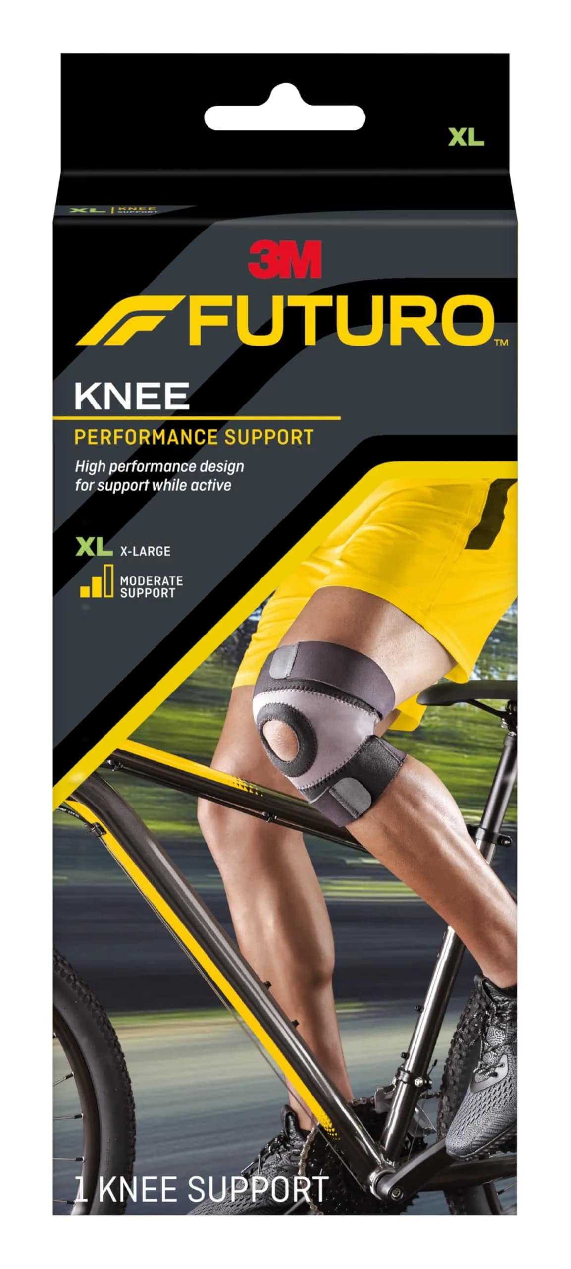 Futuro Performance Knee Support X-Large | Moderate Support for Athletes & Seniors — Black