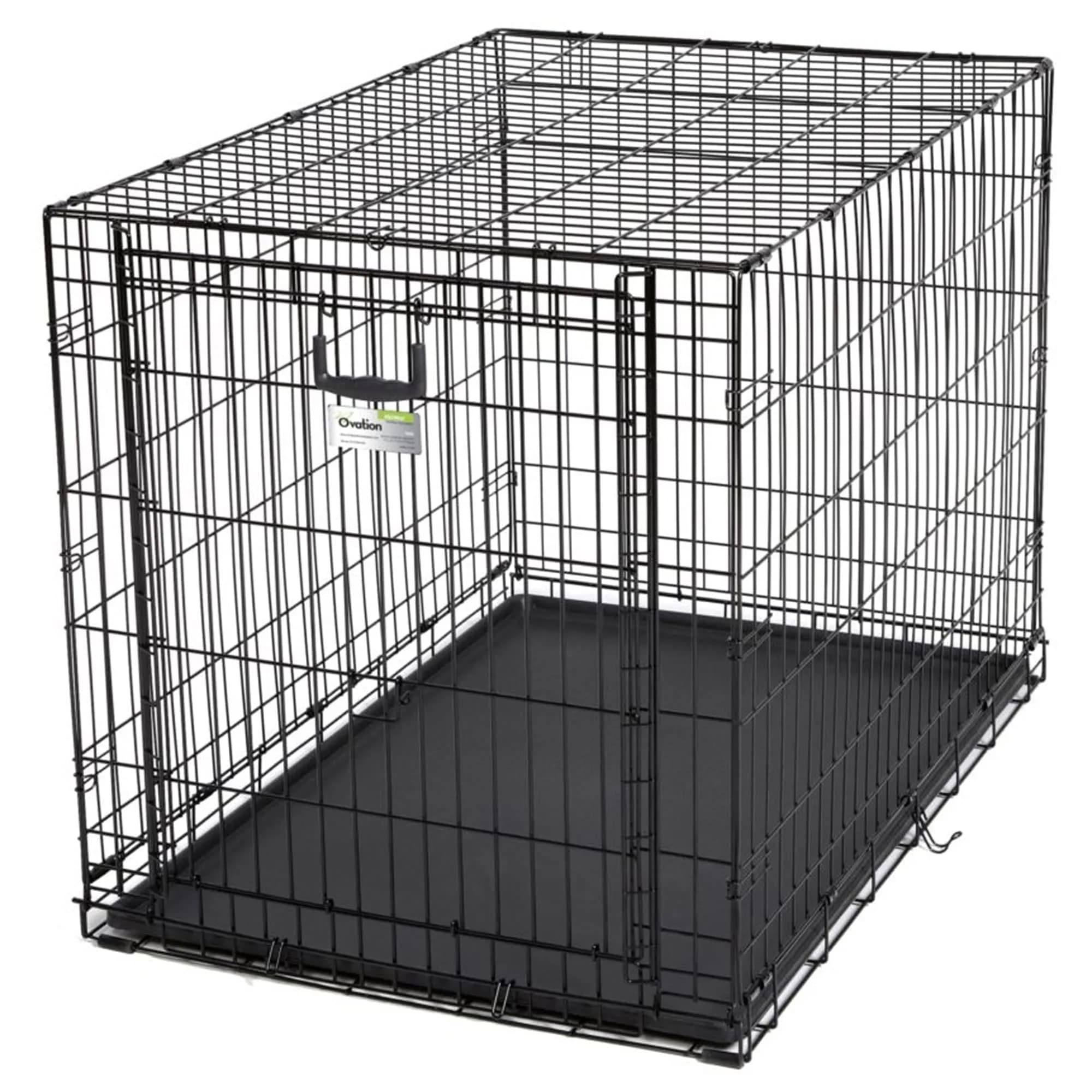 MidWest Homes for Pets Large Ovation Single Door Folding Dog Crate 43.5"L x 28.5"W x 30.5"H | Space-Saving Patented Door — 43.5"L x 28.5"W x 30.5"H