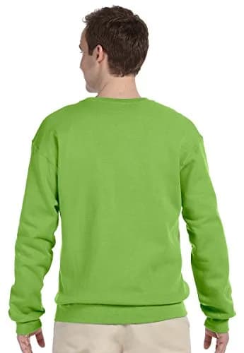Jerzees Z NuBlend 50/50 Cotton/Poly Crew Sweatshirt | Khaki Brown, Small | Seamless, Pill-Resistant Fleece thumbnail 3