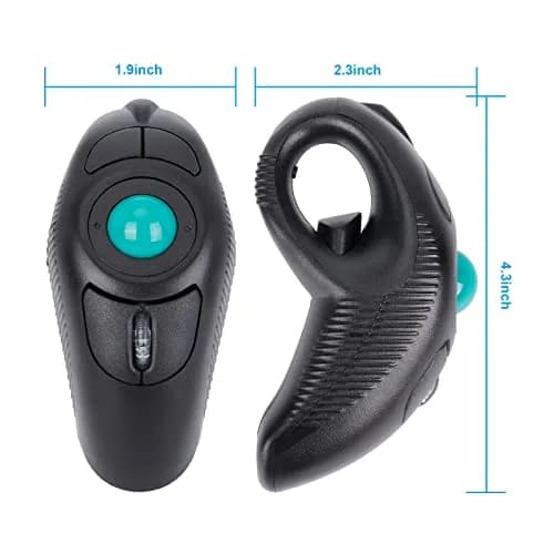 welspo Wireless USB Finger Trackball Mouse with Green Ball | Ambidextrous Laser Sensor thumbnail 4