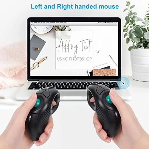 welspo Wireless USB Finger Trackball Mouse with Green Ball | Ambidextrous Laser Sensor thumbnail 5