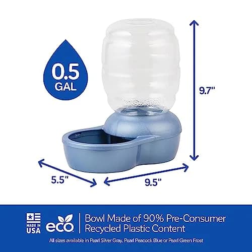 Petmate Replendish Gravity Waterer 0.5 Gallon (1.89 L) Blue | Continuous Filtered Water Supply for Dogs & Cats thumbnail 3