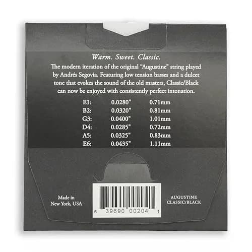 Augustine Strings Classic Black Low Tension Classical Guitar Strings | Nylon, 1 Set thumbnail 2