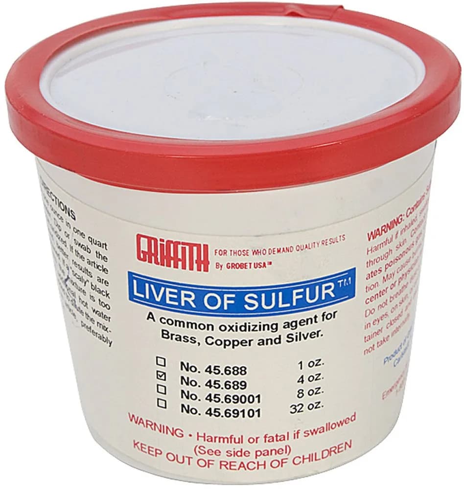 EUROTOOL Liver of Sulfur 4 oz (113.4 ml) Jar | Creates Durable Black Patina on Silver & Copper — black