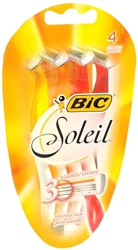 BIC Soleil Triple Blade Shavers for Women Sensitive Skin 4 Pack | Lubricating Aloe & Vitamin E, Rubber Grip thumbnail 1