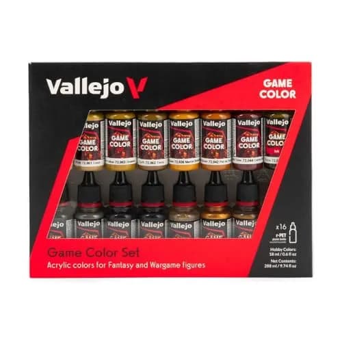 Vallejo Game Color Leather and Metal Set | 16 Bottles x 18 ml | Realistic Miniature Painting thumbnail 1