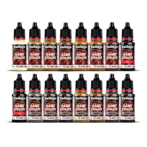Vallejo Game Color Leather and Metal Set | 16 Bottles x 18 ml | Realistic Miniature Painting thumbnail 2