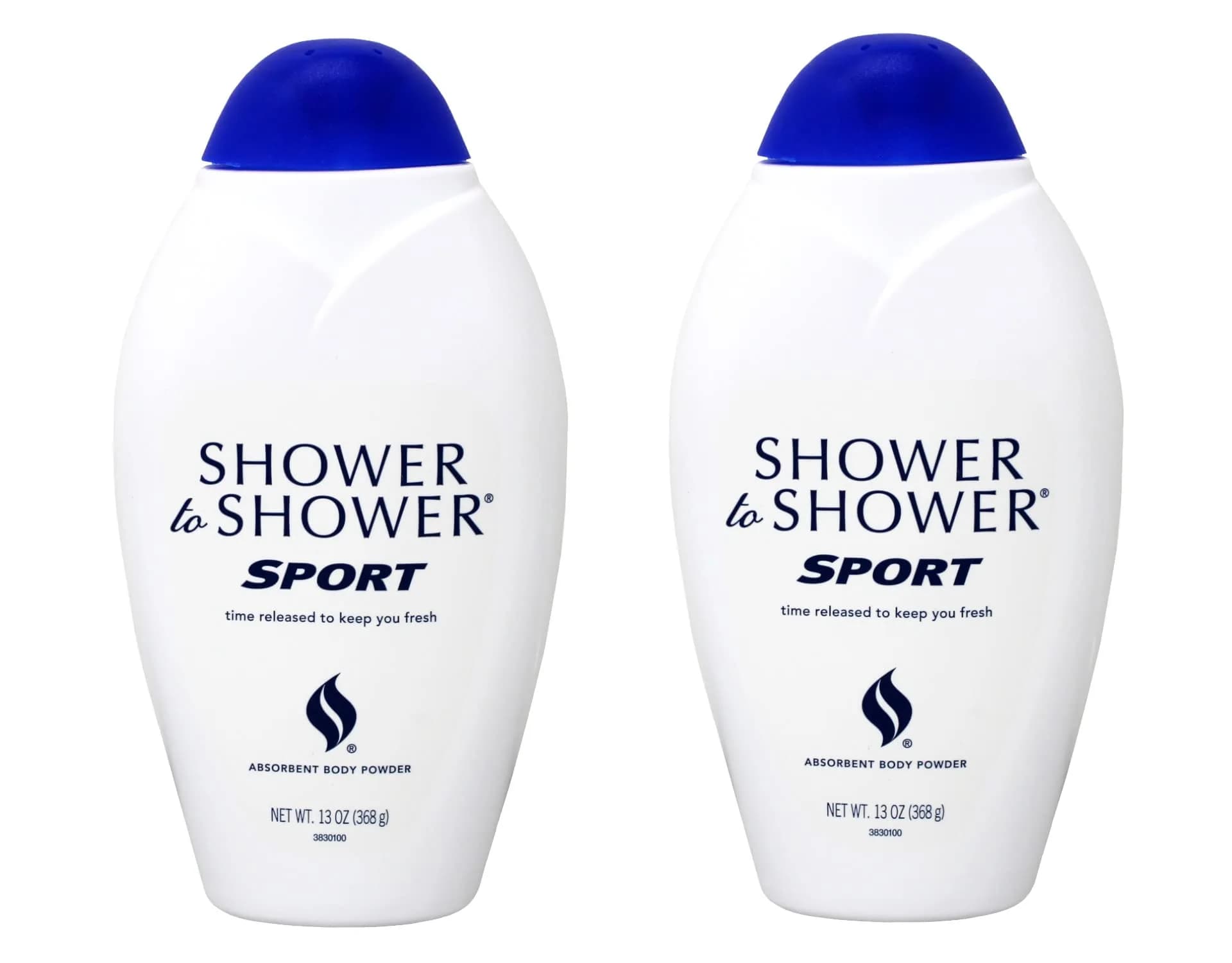 Shower To Shower Absorbent Body Powder Sport 13oz Pack of 2 | Keeps You Dry & Fresh