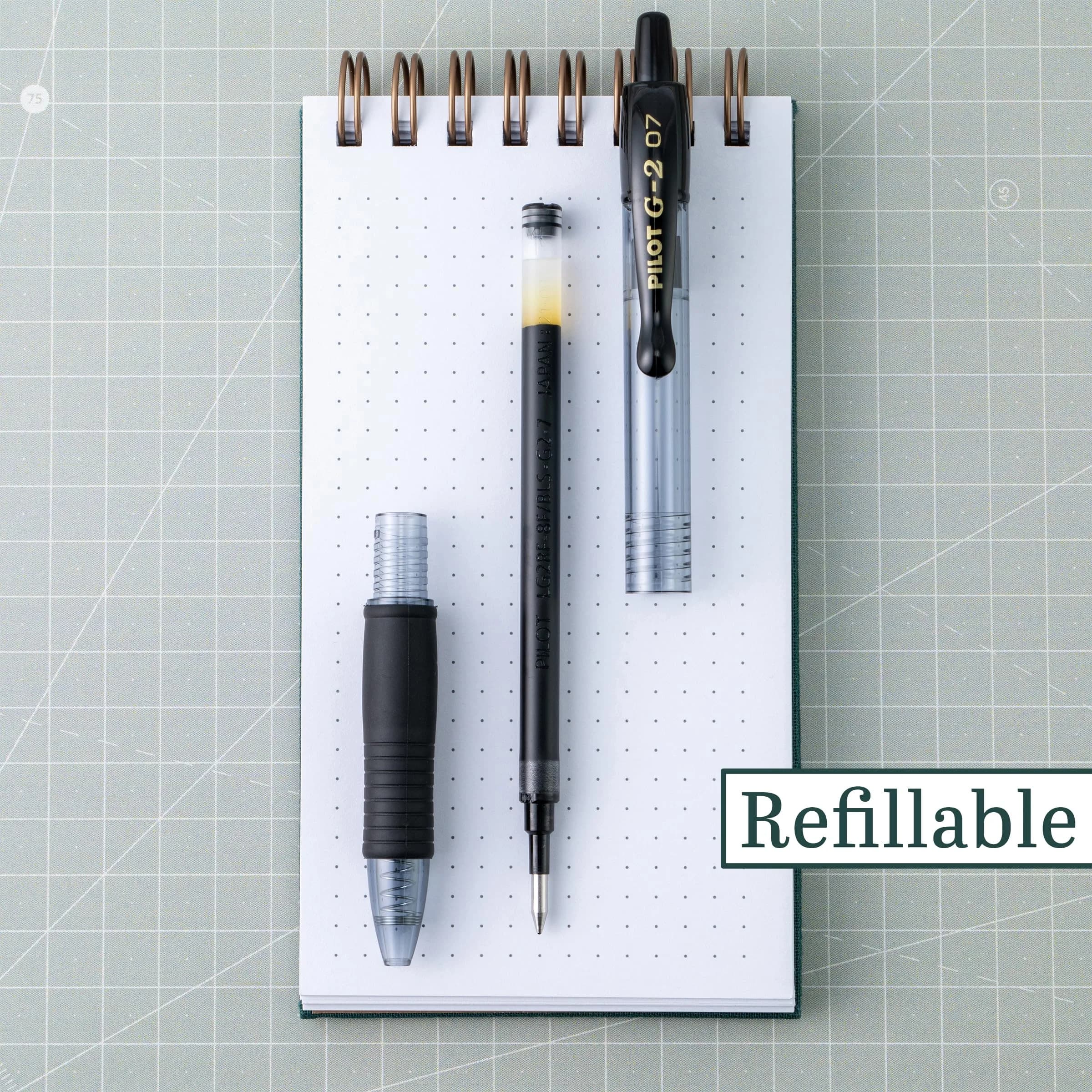PILOT G2 Retractable Gel Pens, Fine Point 0.7mm, Black Ink, 5-Pack | Longest-Lasting Gel Ink Pens - view 3