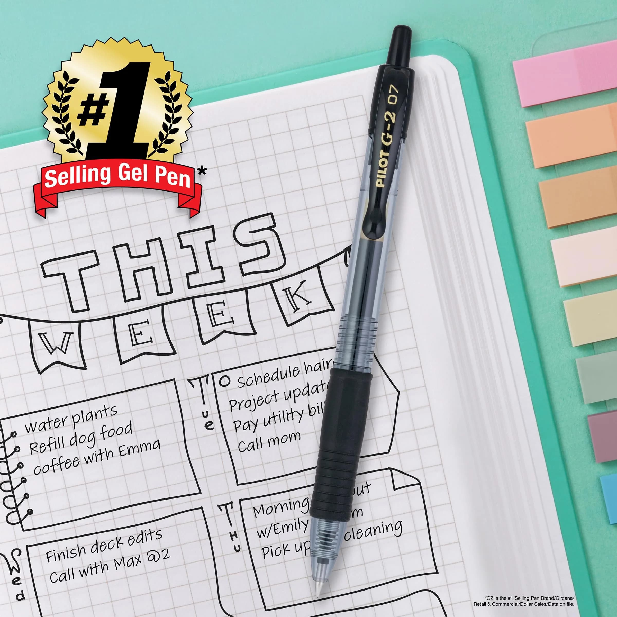 Pilot G2 Premium Assorted Color Gel Pens, Fine Point 0.7mm, 5-Pack | Smooth Writing & Long-Lasting Ink - view 8