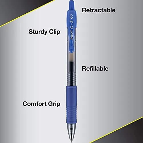 PILOT G2 Premium Gel Roller Pens, Blue Ink Fine Point, Pack of 5 | Longest Writing Gel Ink Pen thumbnail 6