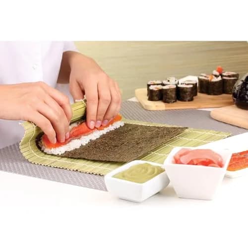 Helen's Asian Kitchen Bamboo Sushi Mat | Natural, Sustainable, 9.5-Inch for Homemade Sushi thumbnail 5