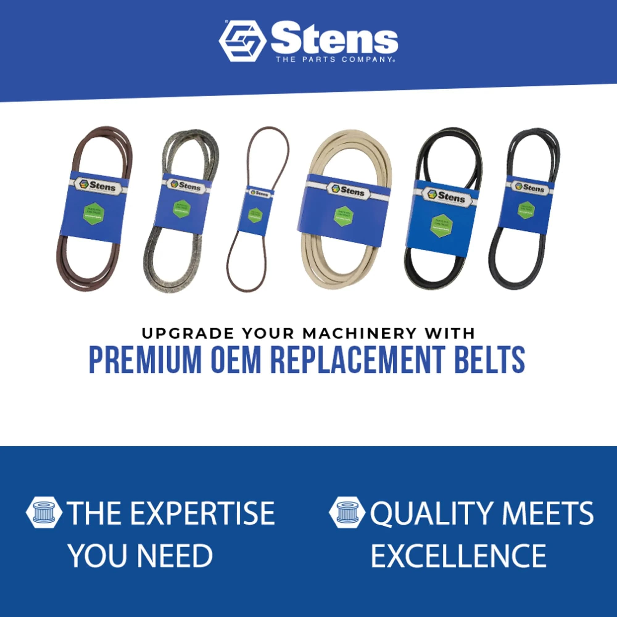 Stens 265-448 Covered Belt 1.5 cm (0.438 in) | Replaces Club Car 1019167-01 Starter Generator Belt - view 3
