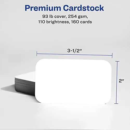 Avery Clean Edge Printable Business Cards with Sure Feed Technology, Rounded Corners, 160 Cards (25ml / 0.811 Fl Oz) | Professional Cards for Inkjet Printers thumbnail 5