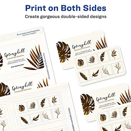 Avery Clean Edge Printable Business Cards with Sure Feed Technology, Rounded Corners, 160 Cards (25ml / 0.811 Fl Oz) | Professional Cards for Inkjet Printers thumbnail 7