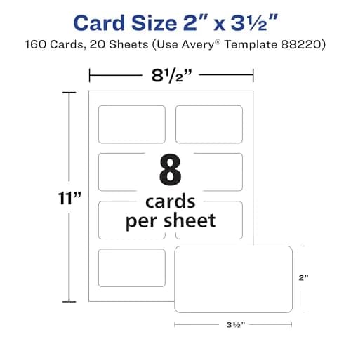 Avery Clean Edge Printable Business Cards with Sure Feed Technology, Rounded Corners, 160 Cards (25ml / 0.811 Fl Oz) | Professional Cards for Inkjet Printers thumbnail 8