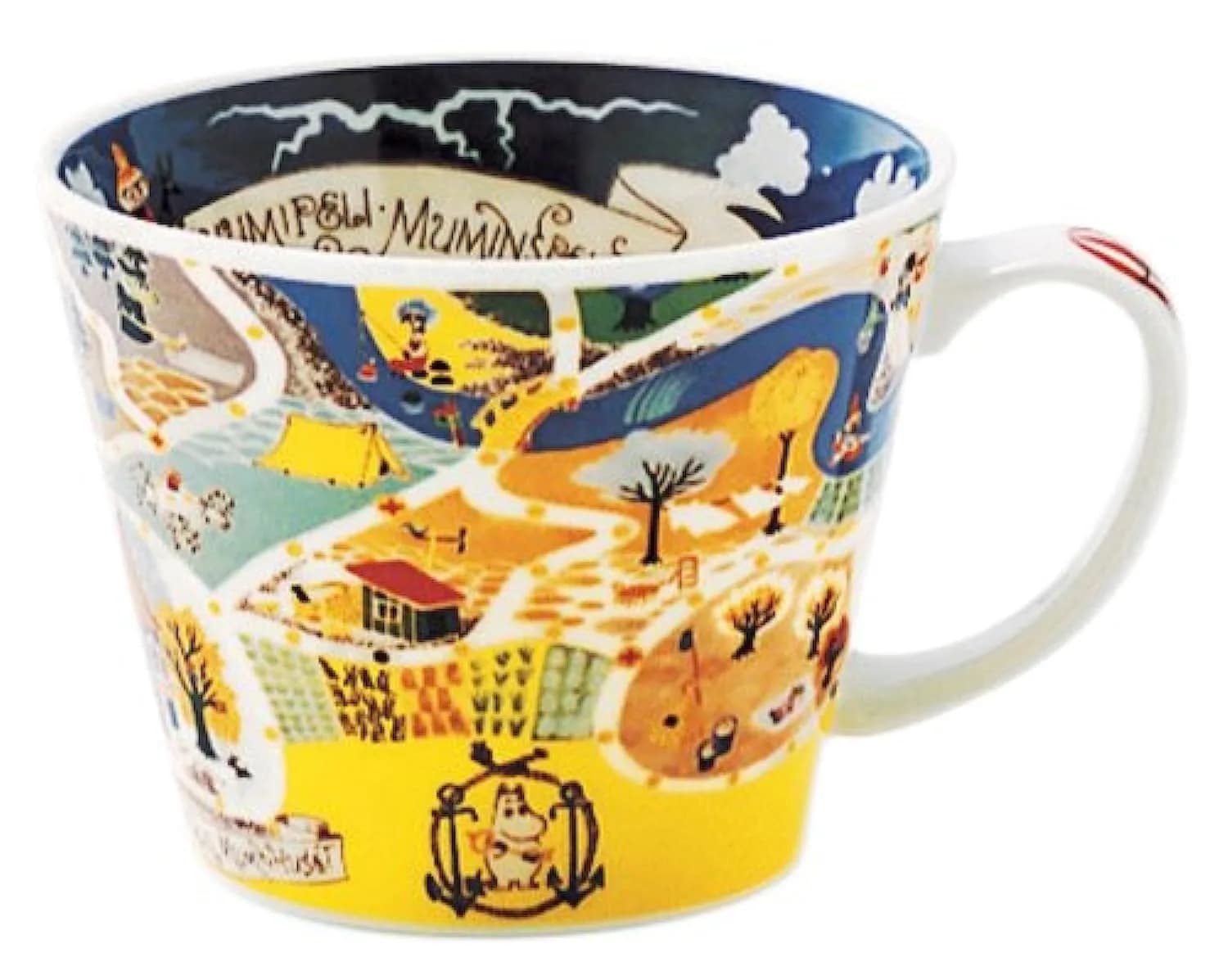 山加商店 Moomin Valley Map Design Soup Mug Cup Yamaka Japan | Porcelain 400ml | Cute Moomin Gift