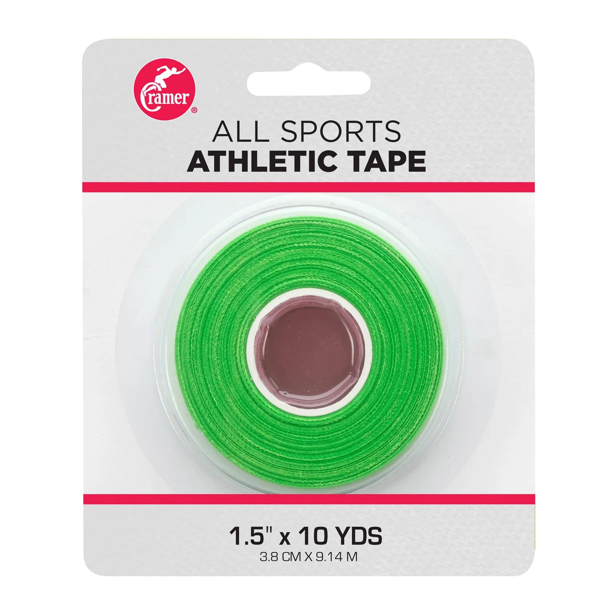 Cramer Athletic Tape, 1.5" x 10 Yards, Green | Easy Tear Sports Tape for Ankle, Wrist & Knee Support