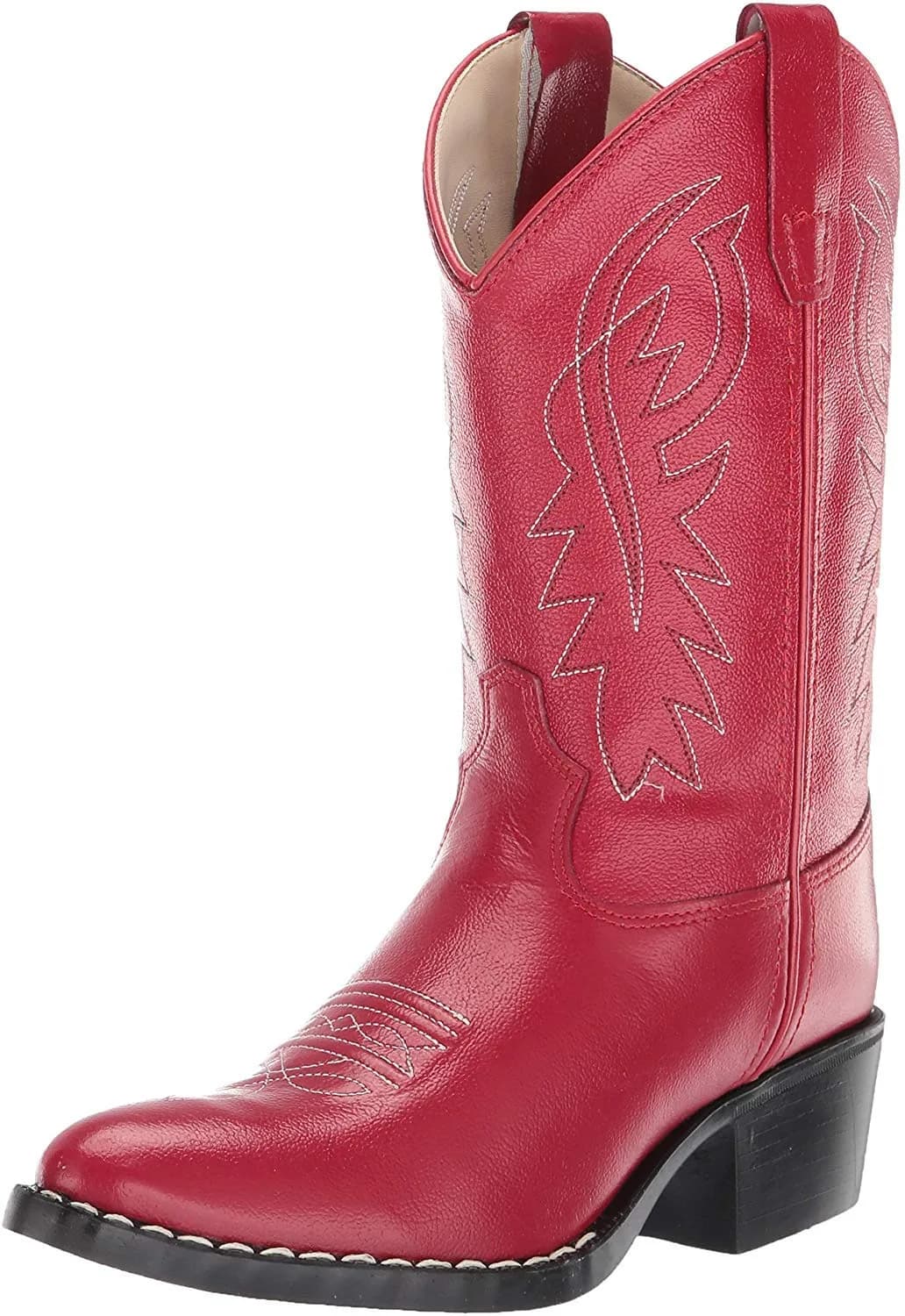 Old West Boots Girls Round Toe Boot Western, Red, 8 Toddler | Classic Western Style with Comfort