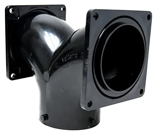 Valterra T1039 Two-Way Ell with 3" Bayonet x 3" Rotating Flange x 3" Rotating Flange, Black | Fits 1-3/8" to 1-5/8" thick doors thumbnail 1