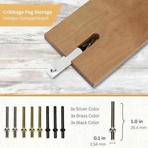 WE Games Classic Cribbage Board Set 3 Track Solid Walnut Wood Board with Metal Pegs | Educational Board Game for Adults and Families thumbnail 3