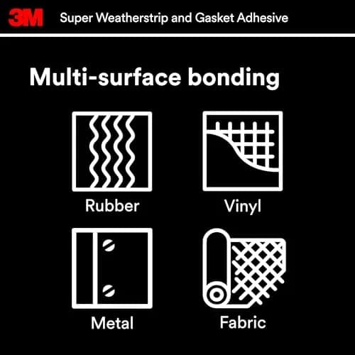 3M Super Weatherstrip and Gasket Adhesive 2 fl oz Tube | Waterproof Rubber Bonding thumbnail 8