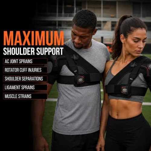 Shock Doctor Rotator Cuff Shoulder Brace for Men, Shoulder Brace for Women | Support for AC Sprains & Rotator Cuff Injuries thumbnail 3