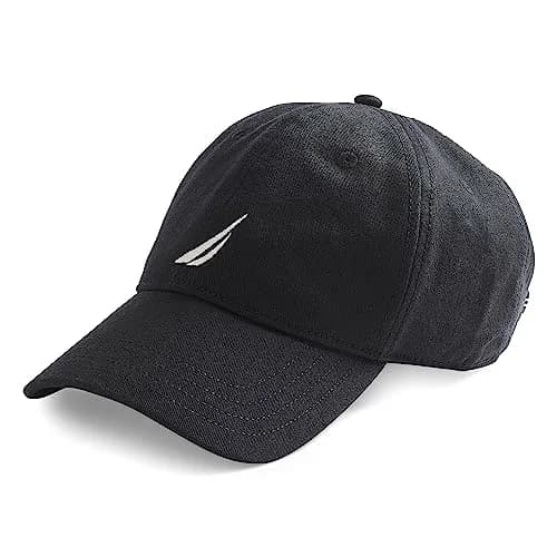Nautica Classic Logo Adjustable Baseball Cap Hat True Black | Breathable Cotton-Twill for All-Day Comfort thumbnail 1