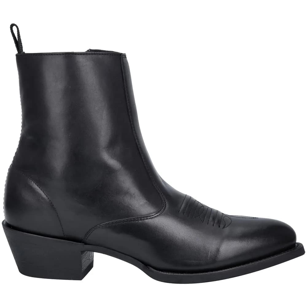 Dingo Mens Fletcher Pointed Toe Pull On Casual Boots Ankle - Black - Size 10.5 2E | Western Style with Leather Upper