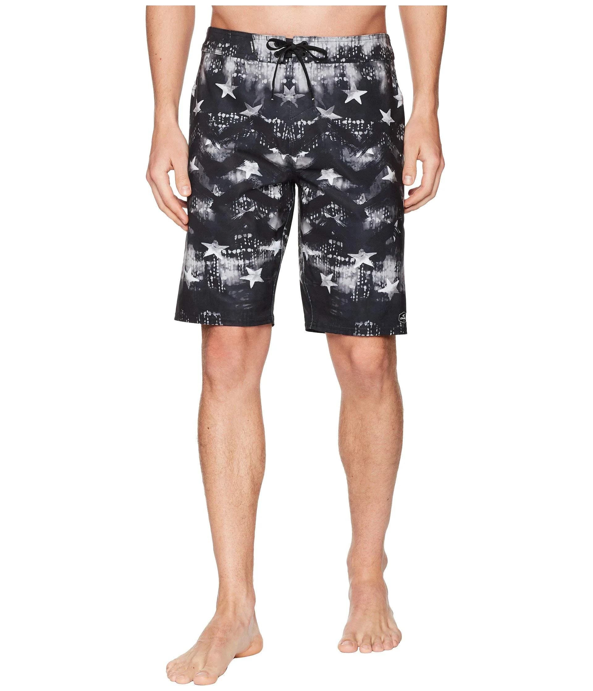 O'Neill Hyperfreak Quick Dry Boardshort 28 | 20 Inch Outseam, Anti-Rash, Hyper Stretch — Black / Independence