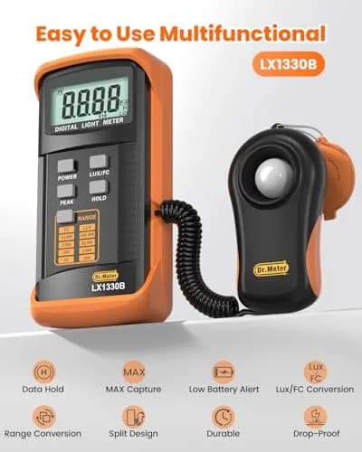 Dr.meter LX1330B Digital Illuminance Light Meter 200,000 Lux | High Precision Fast Response thumbnail 3