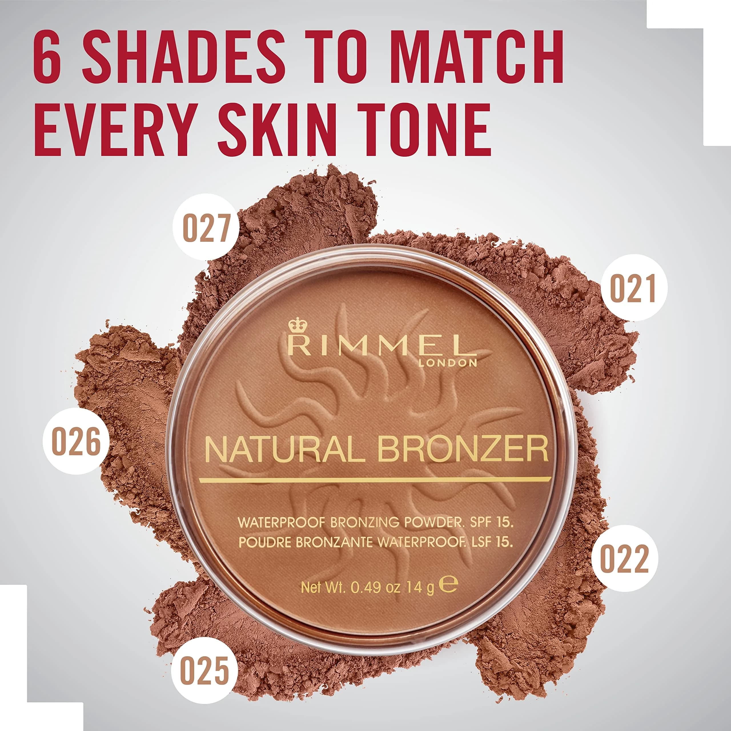 Rimmel London Natural Bronzer, Sun Light Shade, Matte Finish, 13.9g (0.49oz) | Natural Sun-Kissed Glow - view 2