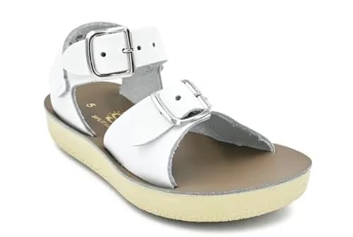 Salt Water Sandals Sun-San Surfer, White, Toddler 8 | Water-Friendly Leather, All-Day Comfort thumbnail 1